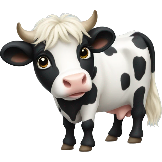 Long hair mini cow emoji