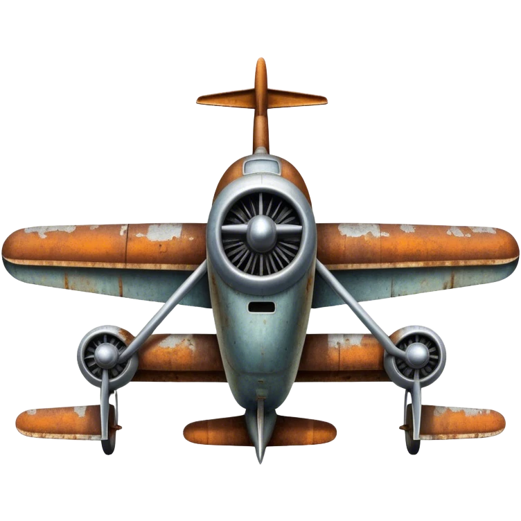 Old style rusty plane rearview emoji
