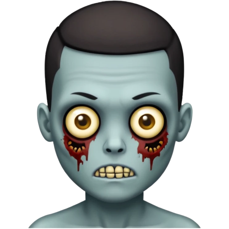 zombie boy with black buzz cut emoji