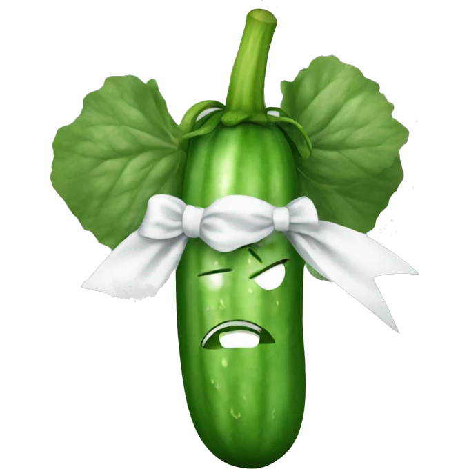 Cucumber with bow around it  emoji