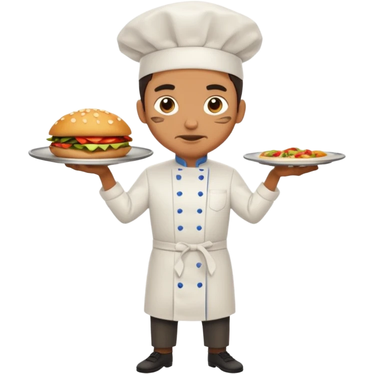 High resolution of   realistic full body chef distorted , no extra hybrid emoji