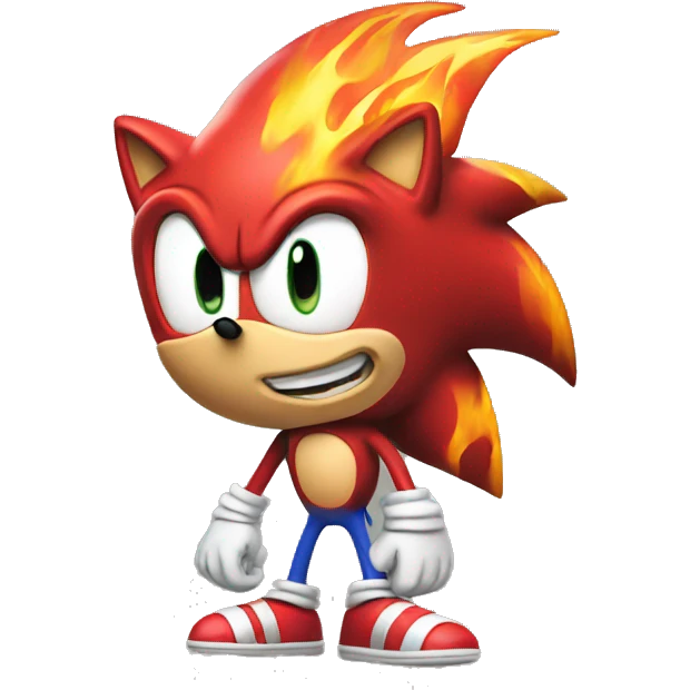 Sonic with flames emoji
