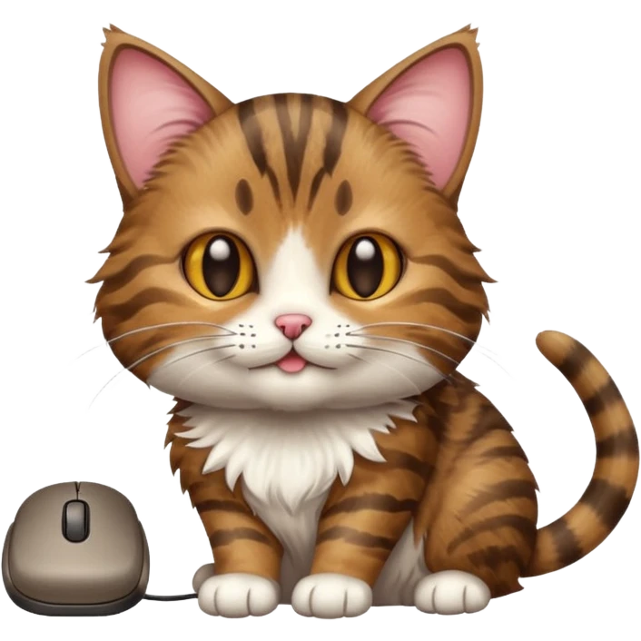 Cat with mouse emoji