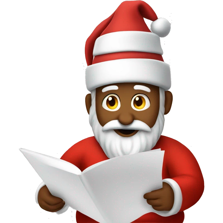 santa clause checking off his list emoji