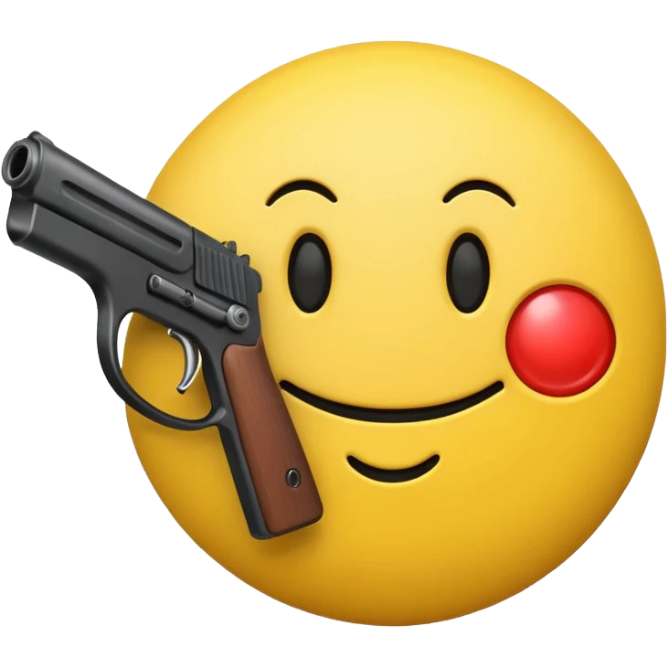 Smiley face with gun emoji
