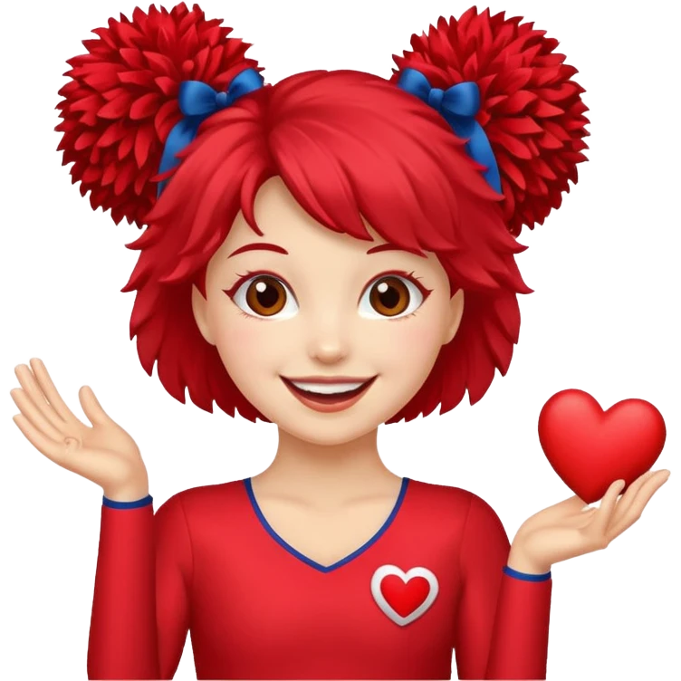 Cheerleader Pom pom heart emoji