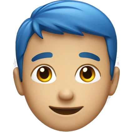 smiling boy in blue shirt emoji