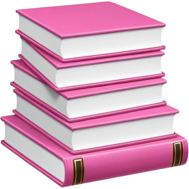 Pink and white books emoji