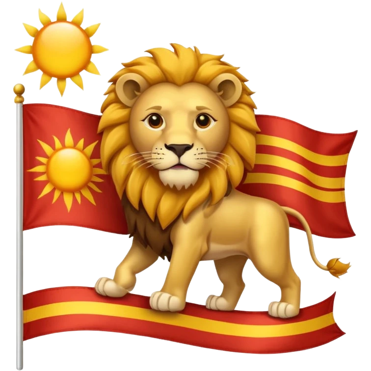 Lion and sun flag  emoji