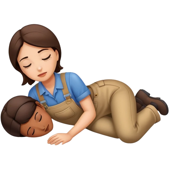 woman labour worker passed out on the floor emoji