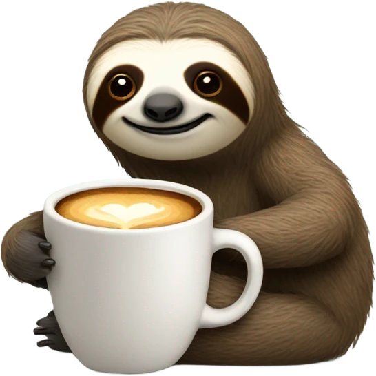 Sloth with coffee emoji