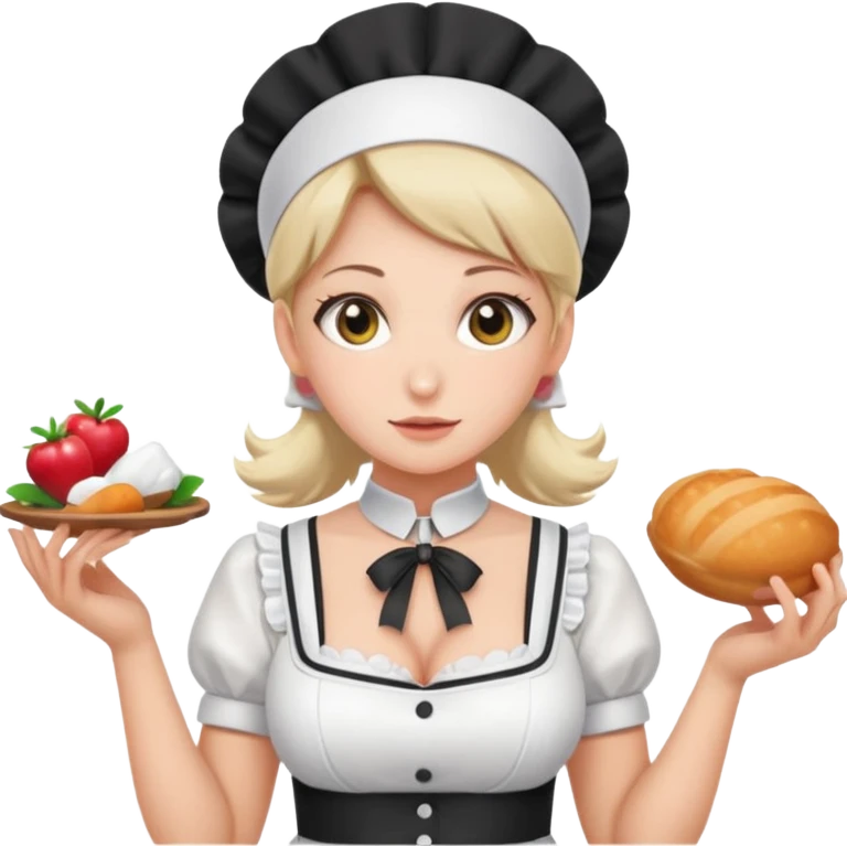 maid, big boobs, nip slip emoji