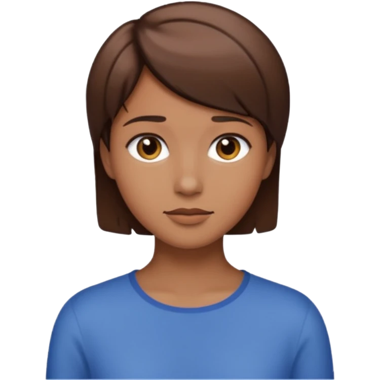 Short brown hair emoji