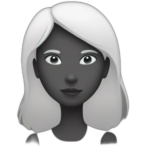  black and white silhouette of a girl emoji