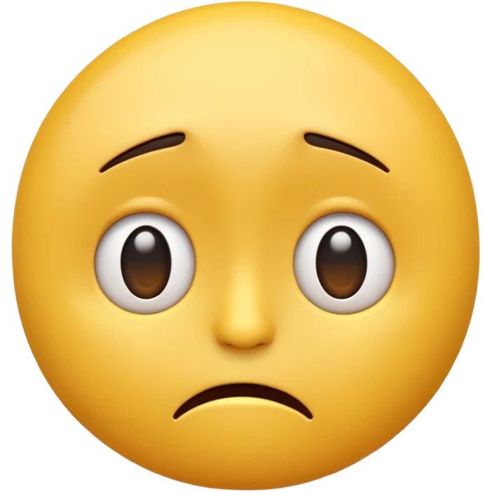 3D illustration of an emoji with a dejected or worried facial expression. emoji