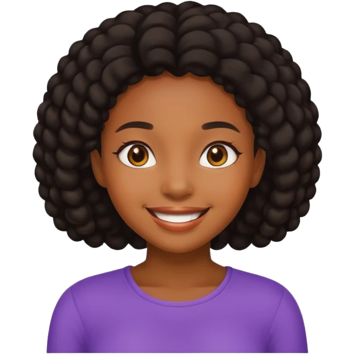 Black girl happy emoji