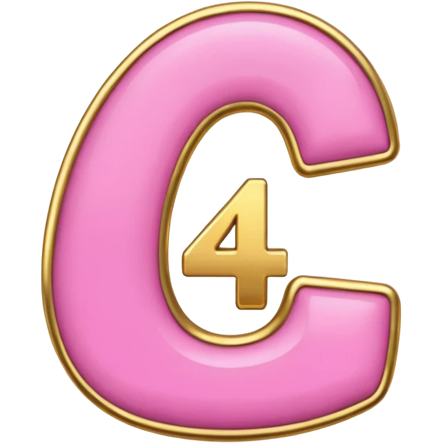 number four in pink and golden  emoji