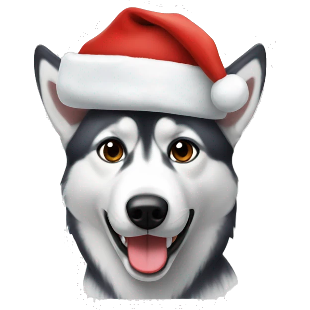 husky with santa hat emoji