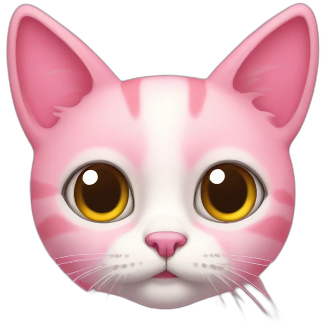 Pink cat with big eyes emoji