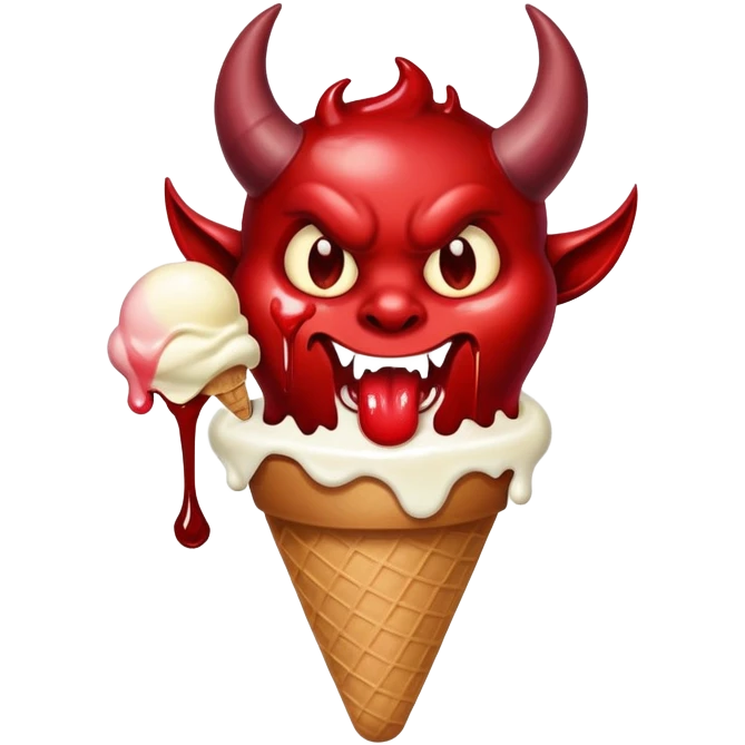 a demon licking an ice cream emoji