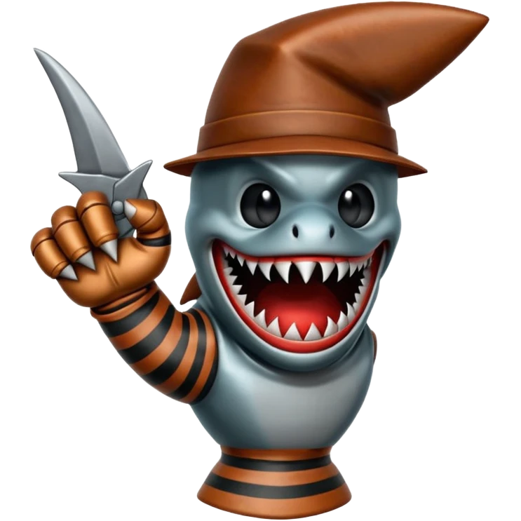Freddy Krueger shark finger glove emoji