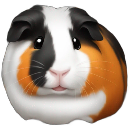 guinea pig black orange white mixed colours emoji