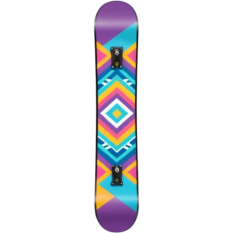 colorful patterned snowboard emoji