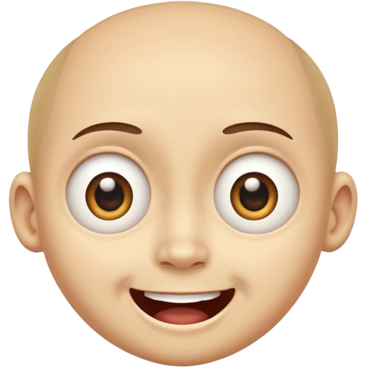 Someone smiling but they look scared, smiling alot but without teeth, but eyes are wide and look scared, with cheeks  emoji