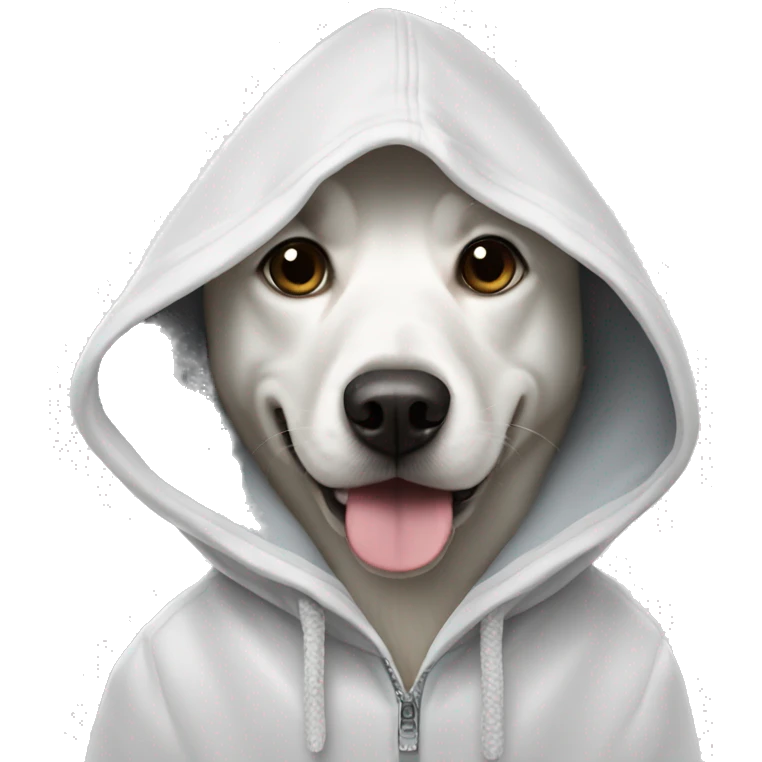 White dog in a hoodie emoji