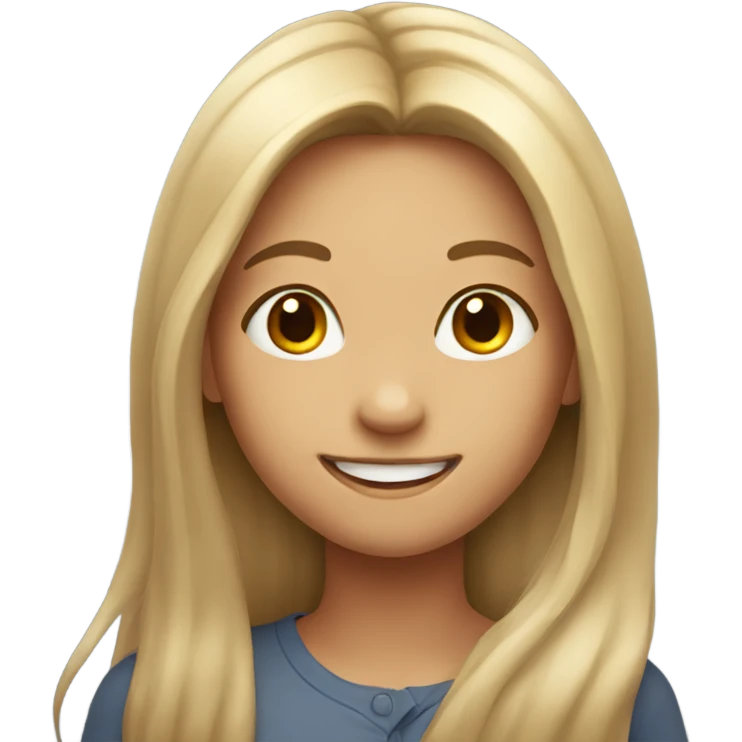 smiling girl with long hair emoji