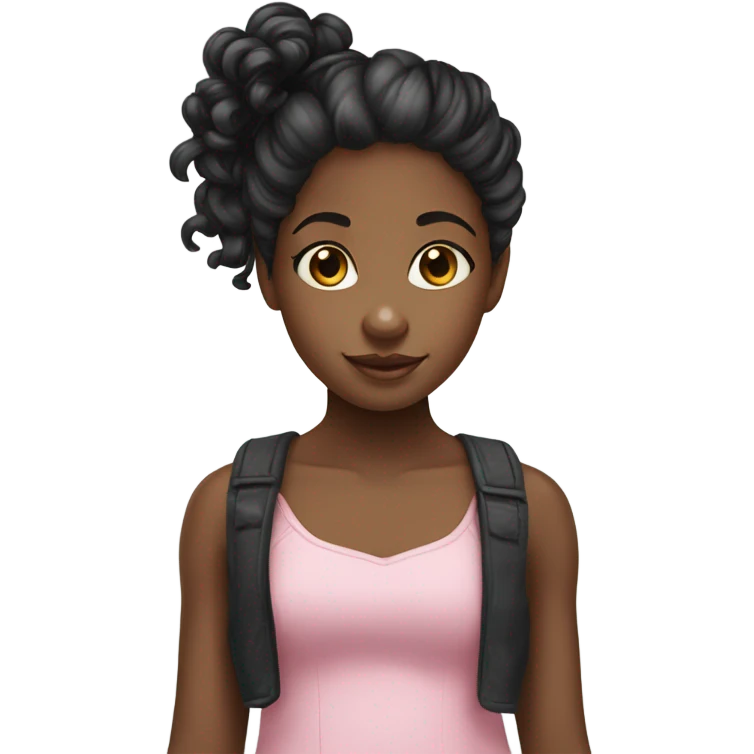 beautiful black girl child with curly pigtail hair  emoji