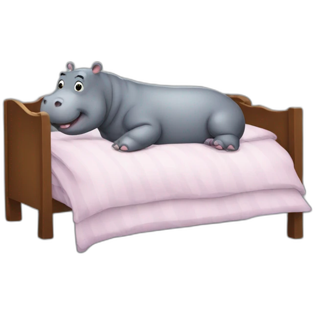 Hippo going to bed emoji