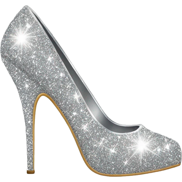 Silver glitter high heels sparkeling emoji