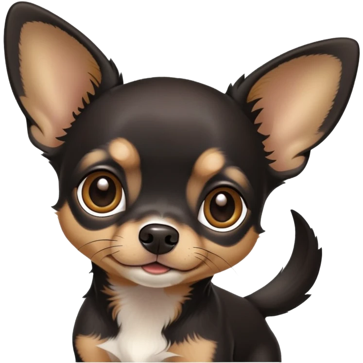 Black chihuahua with lop ears emoji