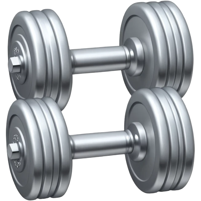 dumbbell with a small sparkle above it emoji