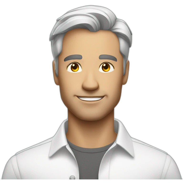 confident man in white shirt emoji