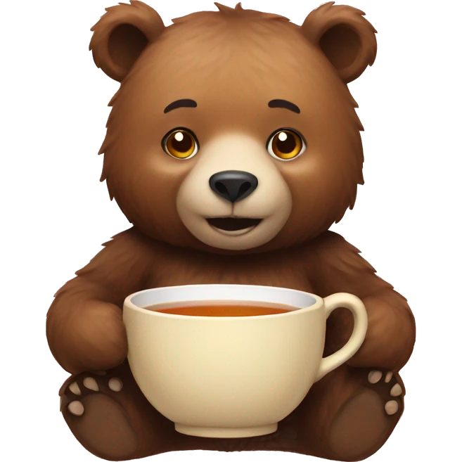 Bear with tea  emoji