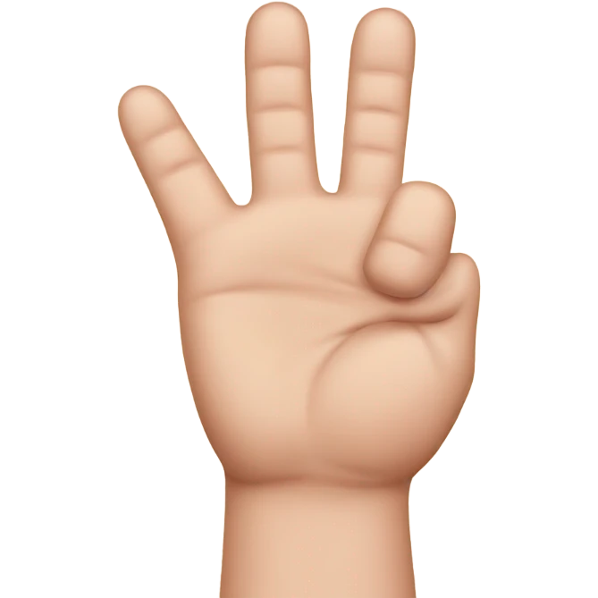 hand with 3 fingers up(thumb, index and pinky) and 2 fingers down(middle, ring) emoji