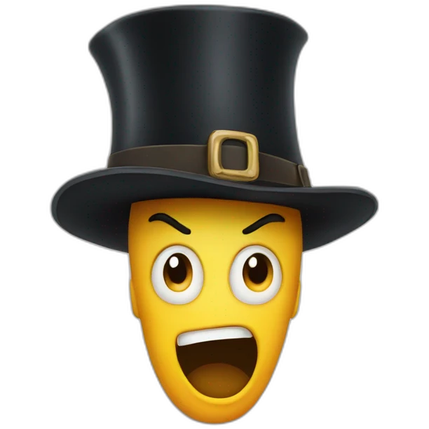 Shock face. Magic hat emoji