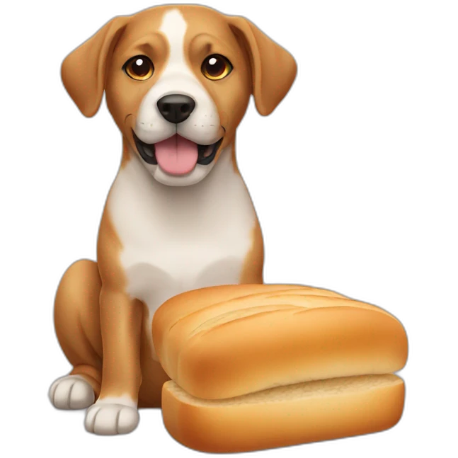 Dog with bread body emoji