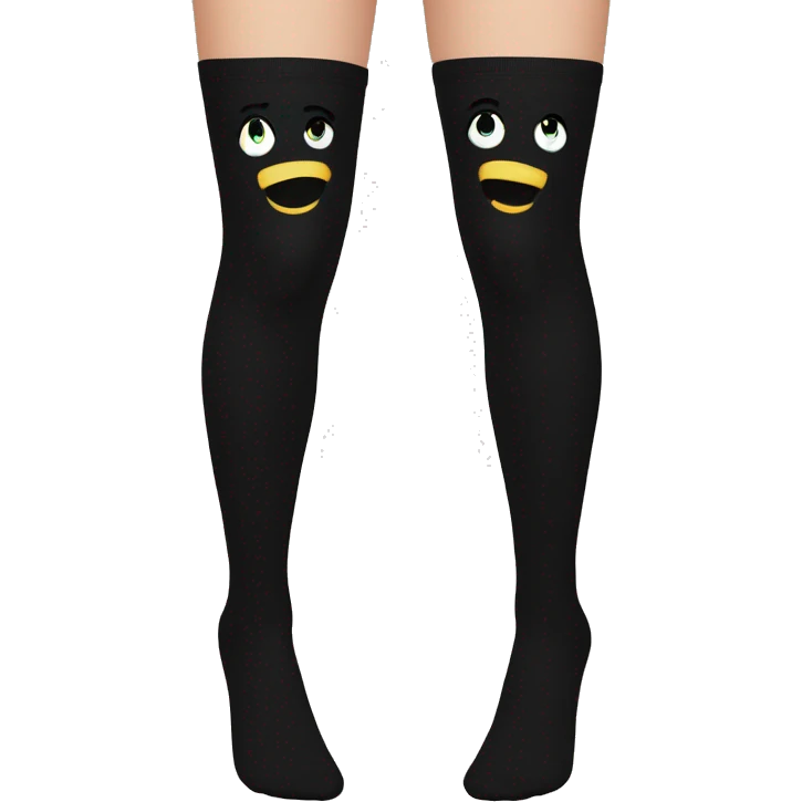 Plain Black over knee socks emoji