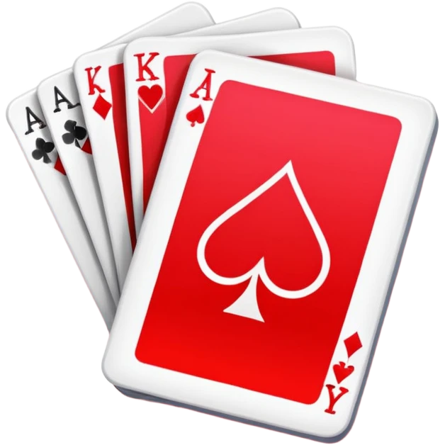 Cute deck of cards red color neon emoji
