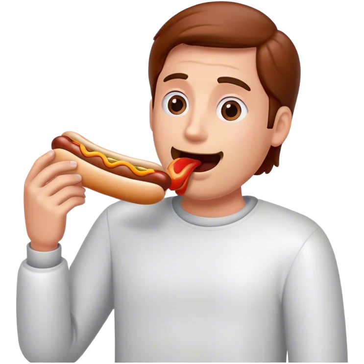 man eating hotdog  emoji