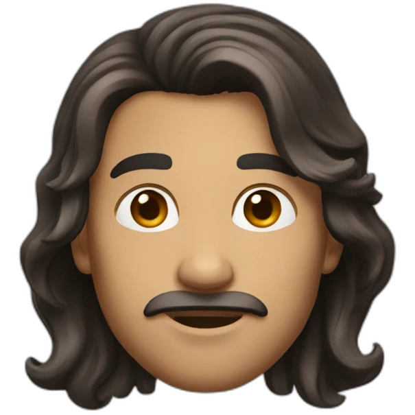 man long dark brown hair emoji