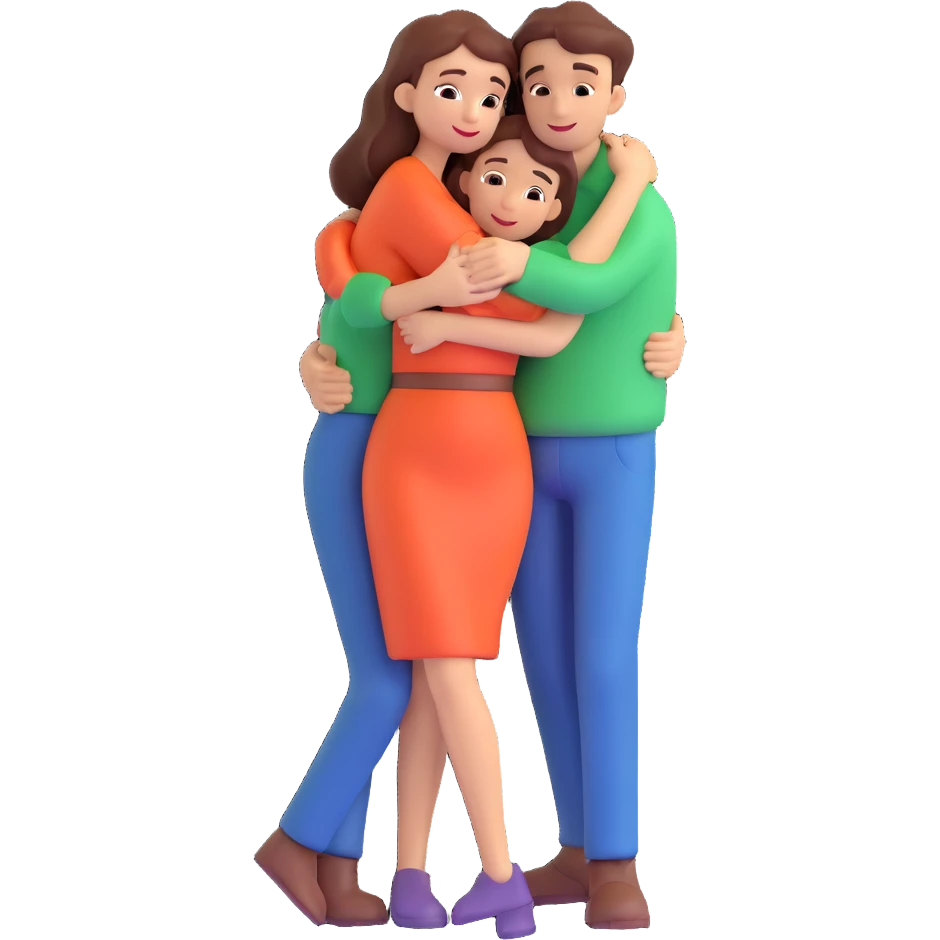 A hugging couple of a woman and a man emoji
