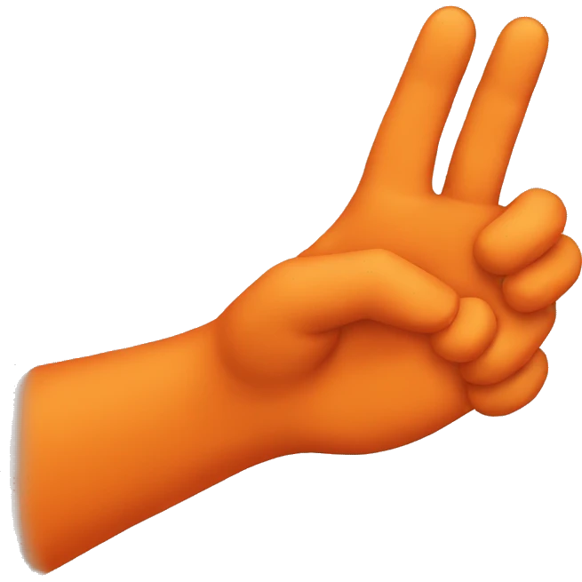 hand orange emoji