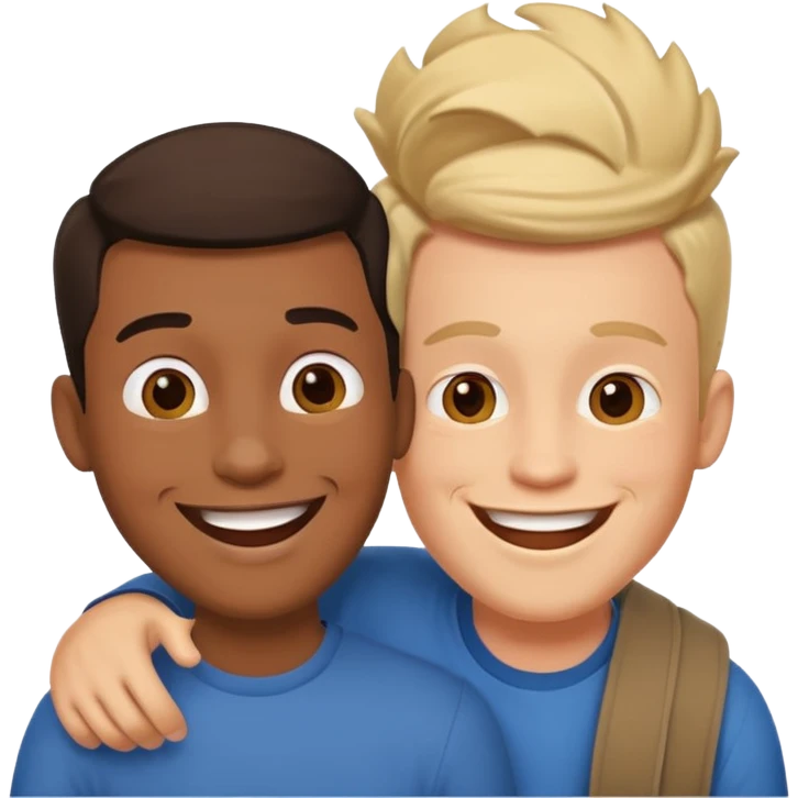 two happy male friends emoji
