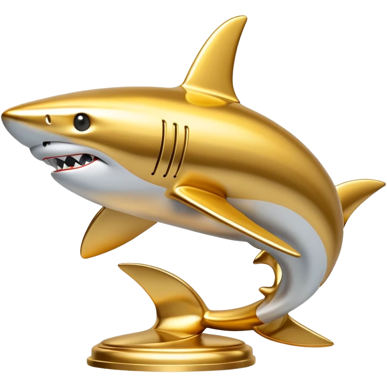 golden shark statue emoji