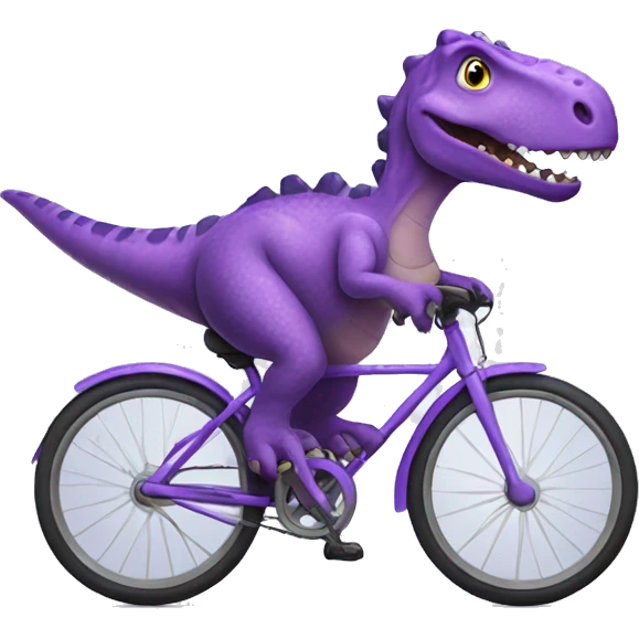 Purple dinosaur riding a bike  emoji