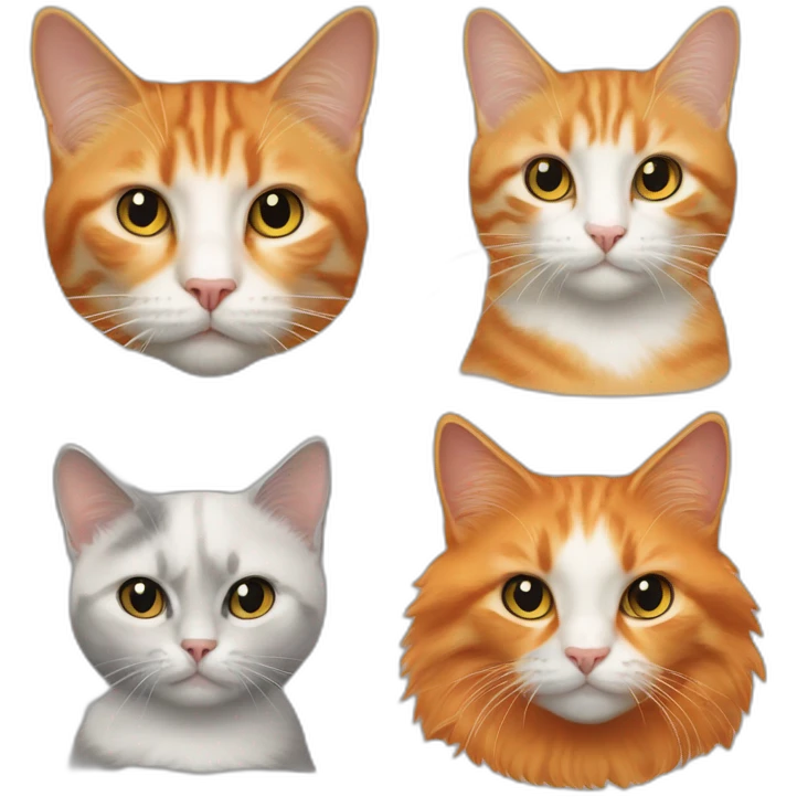 Caucasiab-Mom-dad-daughter-orange-cat-black-and-white-cat emoji